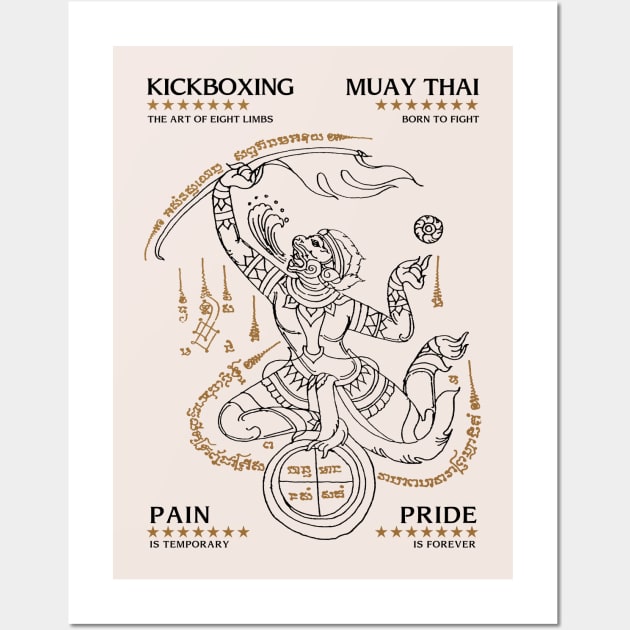 Muay Thai Tattoo Sak Yant Hanuman Wall Art by KewaleeTee